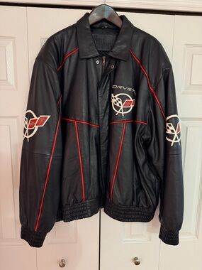 🏁 Valle Boyz Corvette C5 Leather Bomber Racing Jacket
